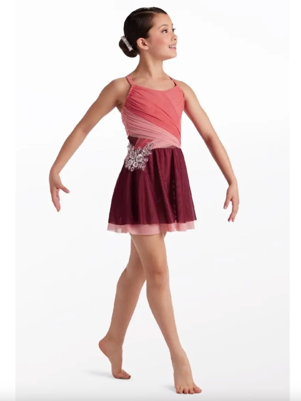 Weissman No Right To Love You Burgundy Pink Lyrical Dance Dress Size MC